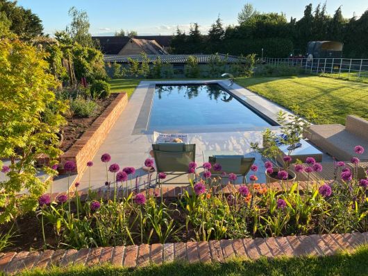 pool in a garden england