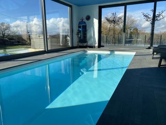 inside pool with pool cover open