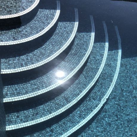 tiled pool steps